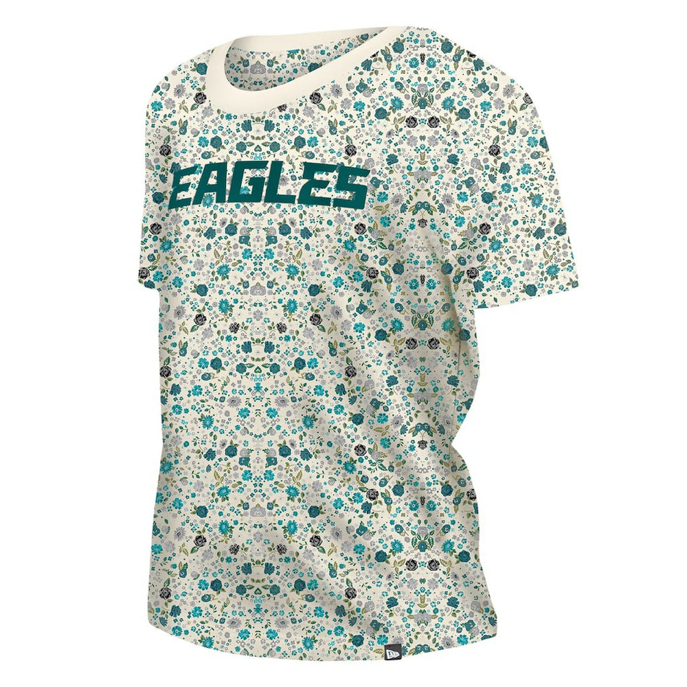 Philadelphia Eagles New Era Women's Glam Game Floral Scoop Neck T-Shirt