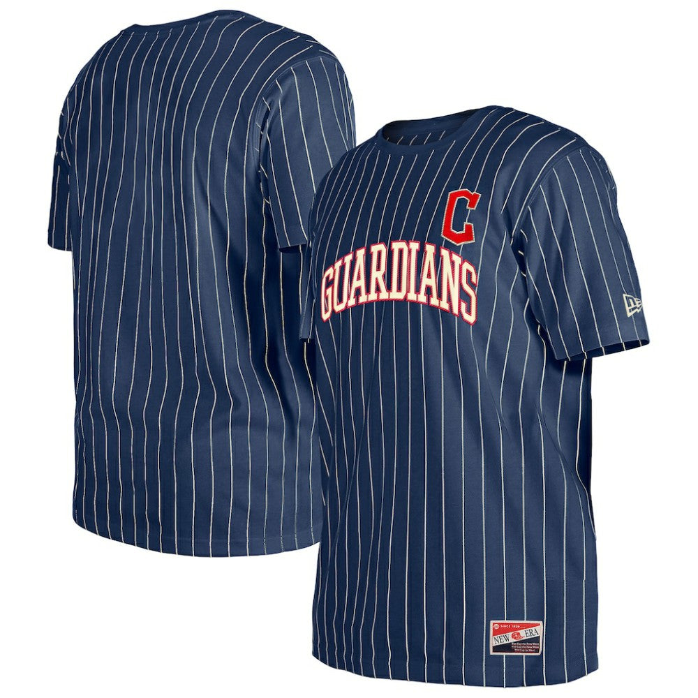 Cleveland Guardians New Era Throwback Pinstripe T-Shirt | MLB On Sale