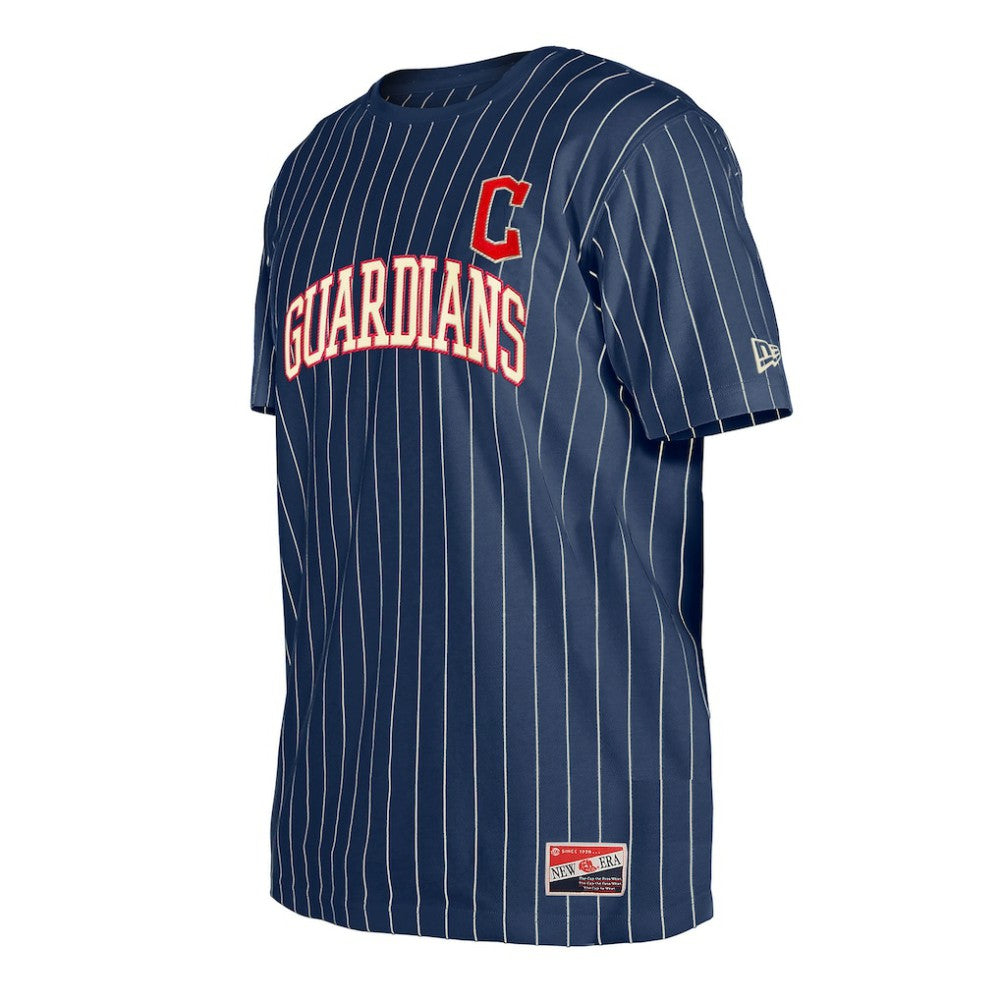 Cleveland Guardians New Era Throwback Pinstripe T-Shirt | MLB On Sale