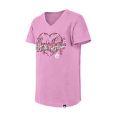 Toronto Maple Leafs New Era Girl's Youth Flip Sequin V-Neck T-Shirt For Sale