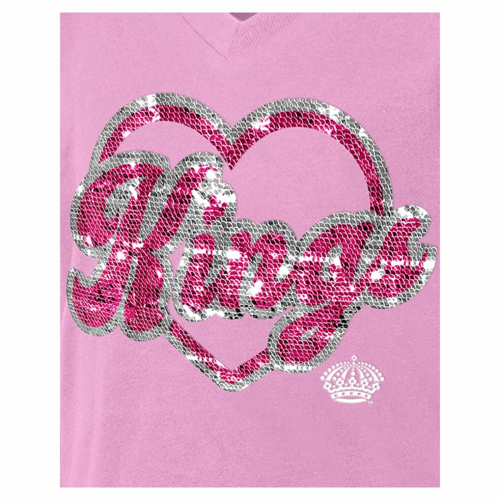 Los Angeles Kings New Era Girl's Youth Flip Sequin V-Neck T-Shirt Online
