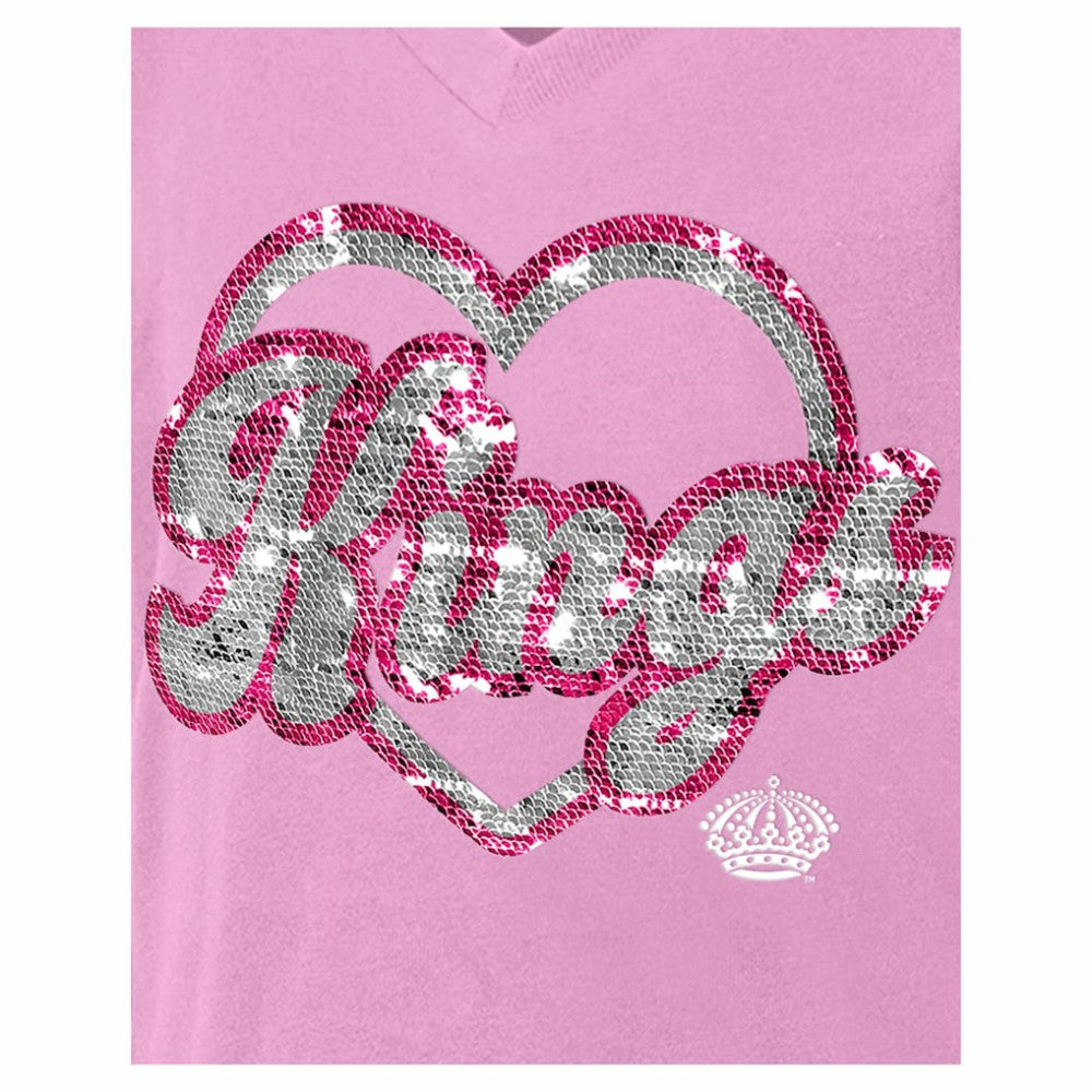 Los Angeles Kings New Era Girl's Youth Flip Sequin V-Neck T-Shirt Online