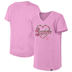 Boston Bruins New Era Girl's Youth Flip Sequin V-Neck T-Shirt On Sale