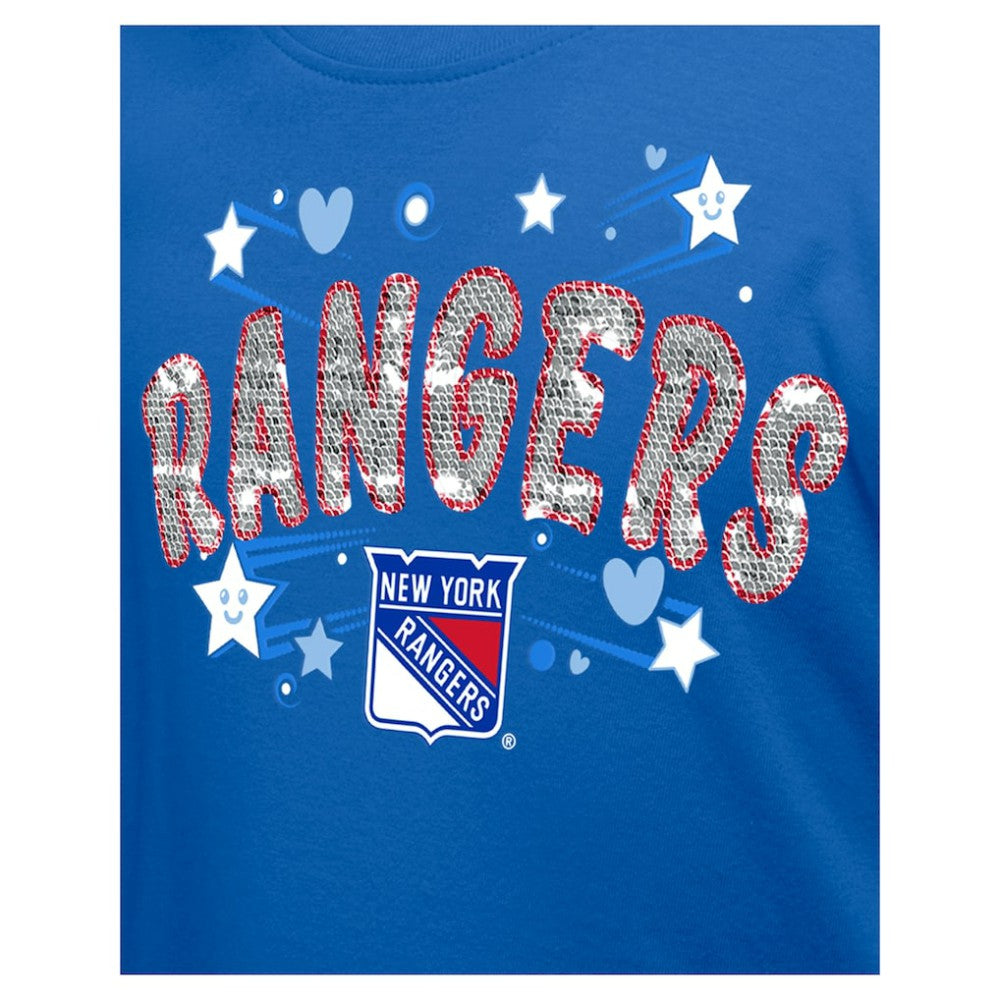 New York Rangers New Era Girl's Youth Flip Sequin T-Shirt Online