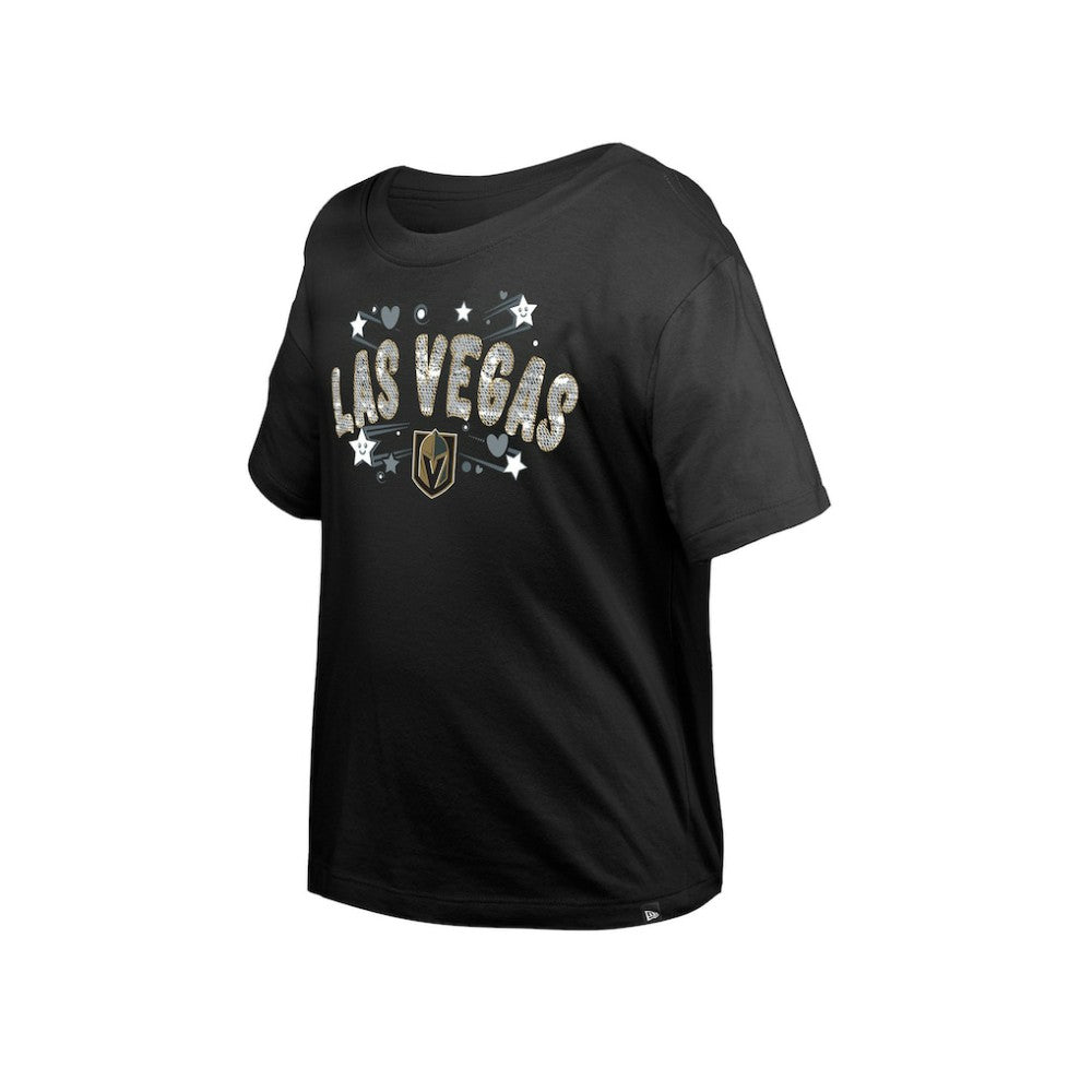 Vegas Golden Knights New Era Girl's Youth Flip Sequin T-Shirt Outlet