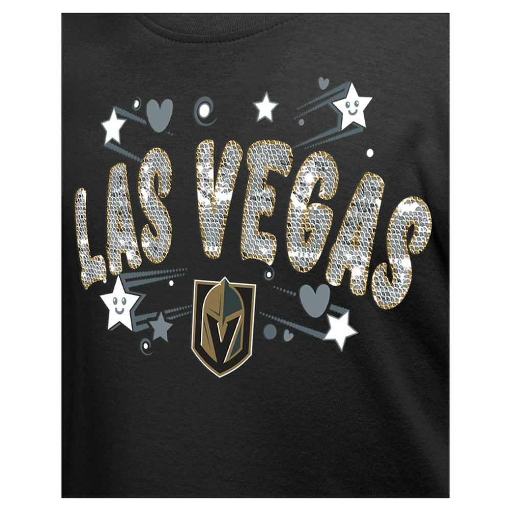 Vegas Golden Knights New Era Girl's Youth Flip Sequin T-Shirt Outlet