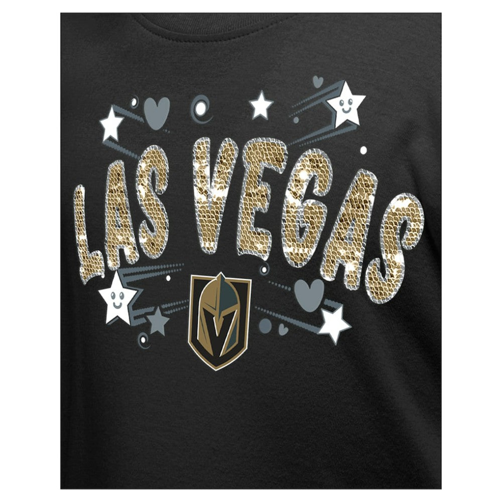 Vegas Golden Knights New Era Girl's Youth Flip Sequin T-Shirt Outlet