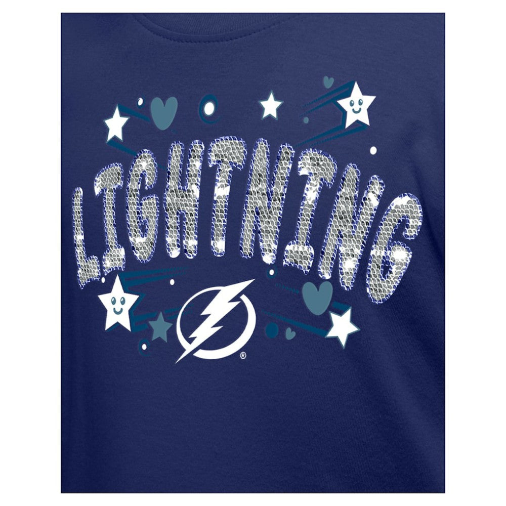 Tampa Bay Lightning New Era Girl's Youth Flip Sequin T-Shirt Online
