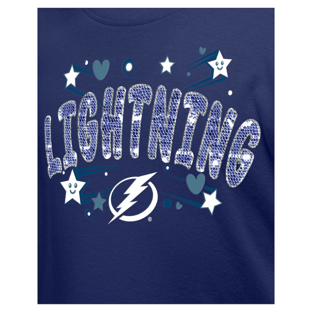 Tampa Bay Lightning New Era Girl's Youth Flip Sequin T-Shirt Online