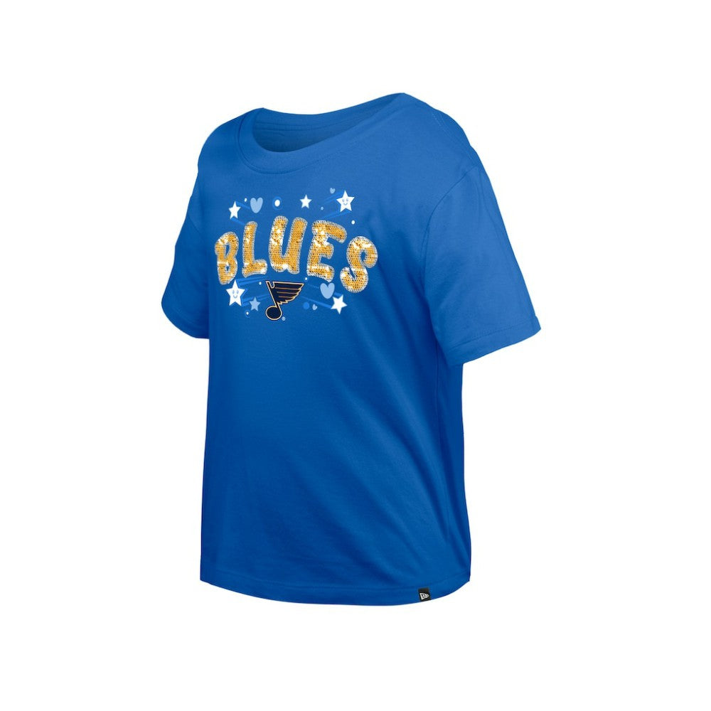St. Louis Blues New Era Girl's Youth Flip Sequin T-Shirt For Sale