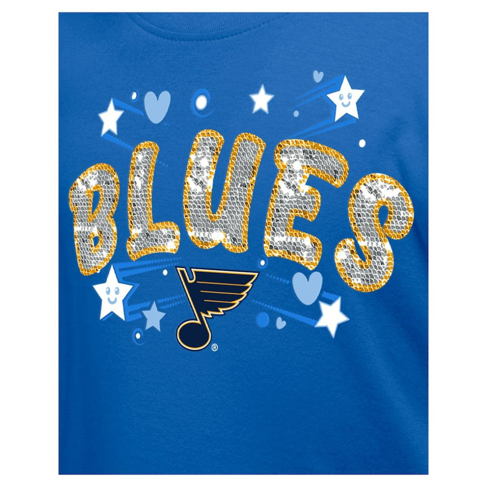St. Louis Blues New Era Girl's Youth Flip Sequin T-Shirt For Sale