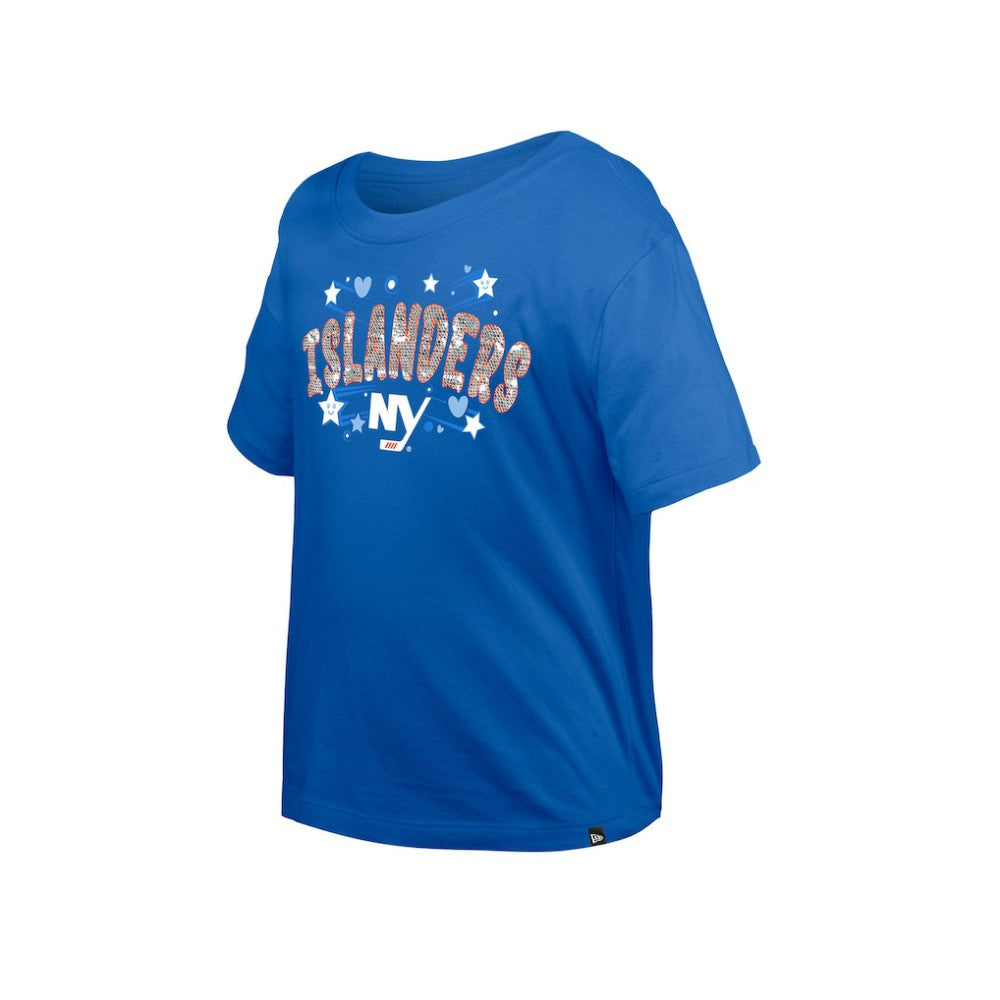 New York Islanders New Era Girl's Youth Flip Sequin T-Shirt Outlet