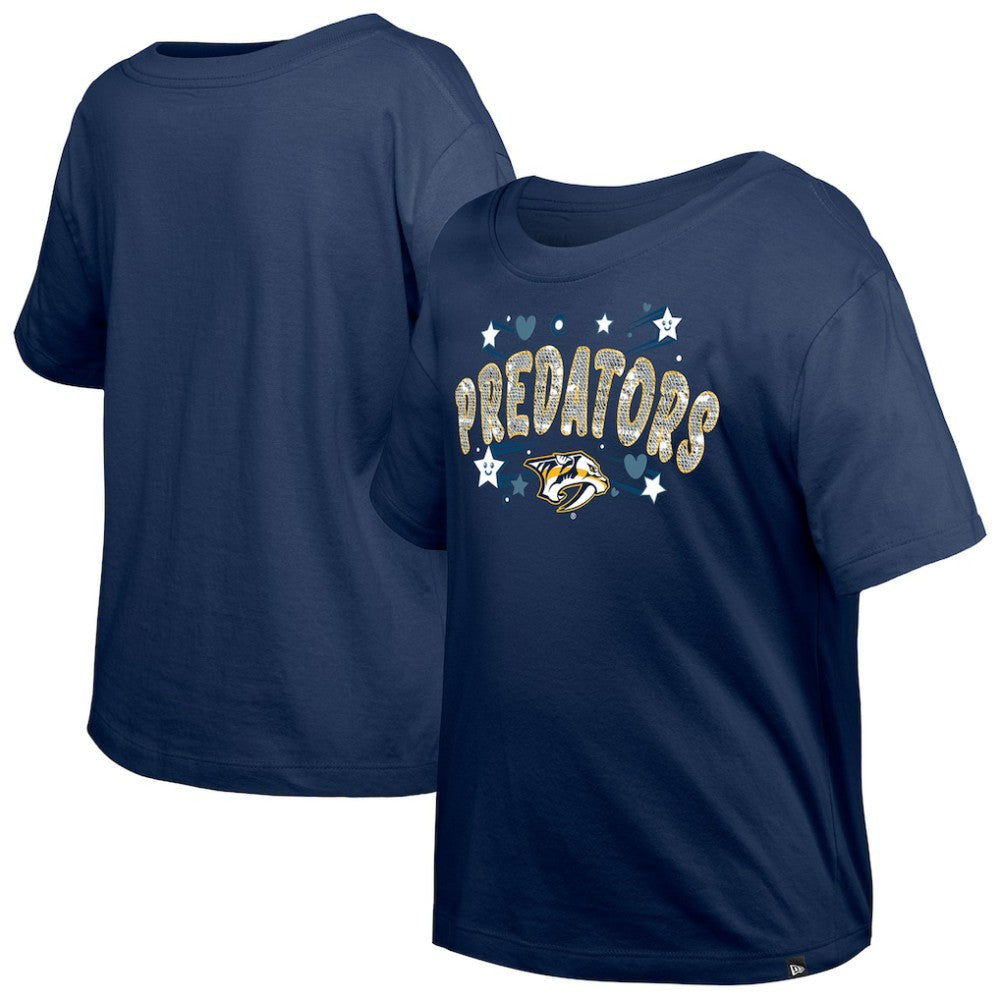 Nashville Predators New Era Girl's Youth Flip Sequin T-Shirt On Sale