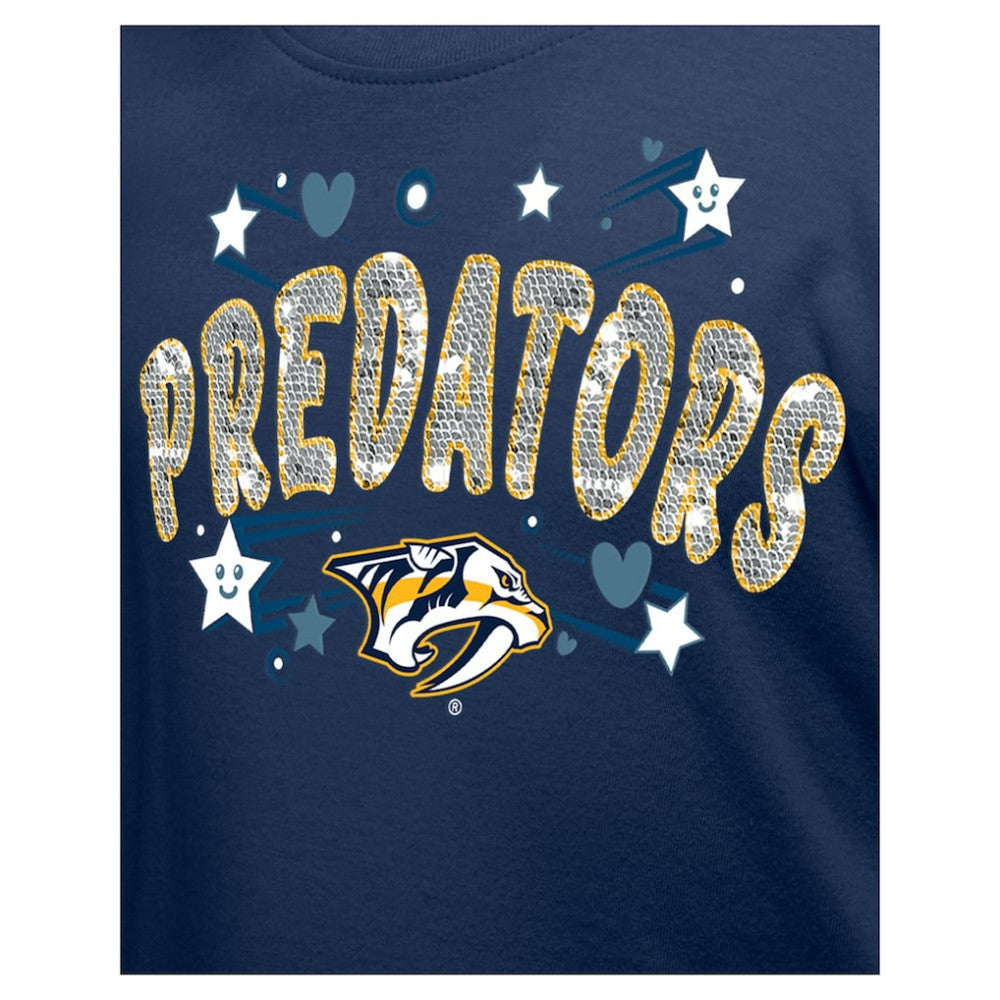 Nashville Predators New Era Girl's Youth Flip Sequin T-Shirt On Sale