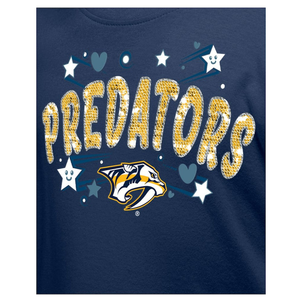 Nashville Predators New Era Girl's Youth Flip Sequin T-Shirt On Sale