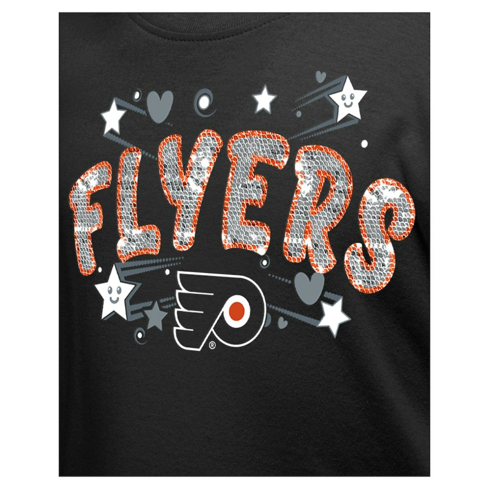 Philadelphia Flyers New Era Girl's Youth Flip Sequin T-Shirt Outlet
