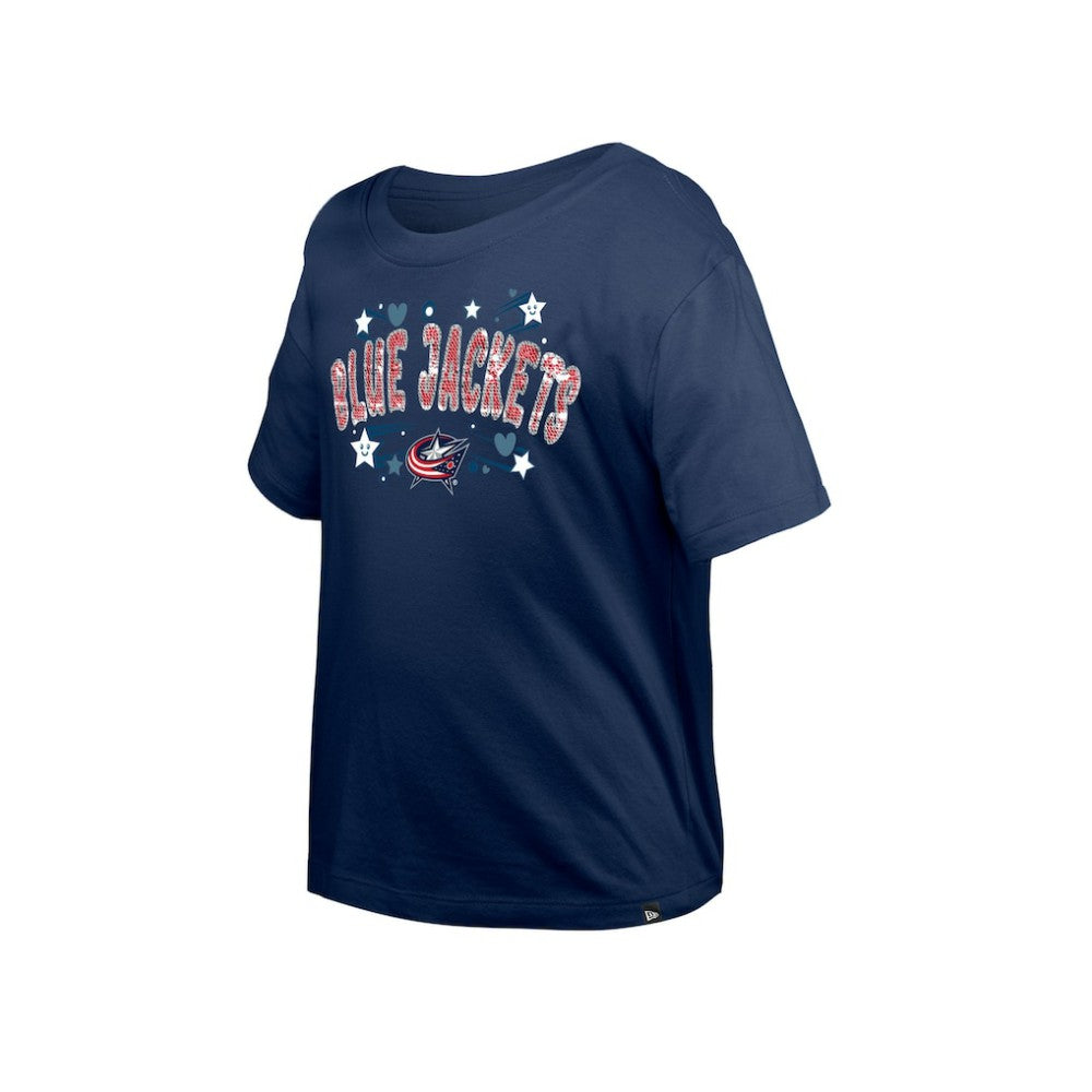 Columbus Blue Jackets New Era Girl's Youth Flip Sequin T-Shirt Sale