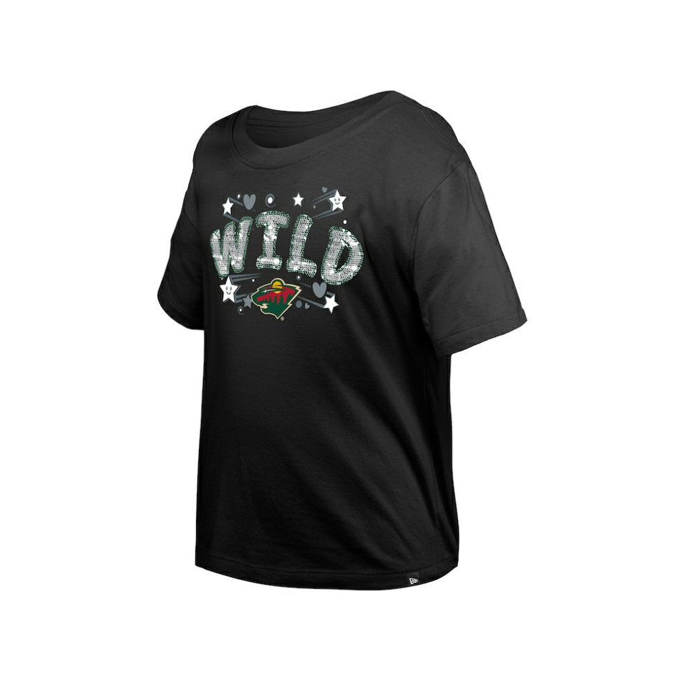 Minnesota Wild New Era Girl's Youth Flip Sequin T-Shirt Discount