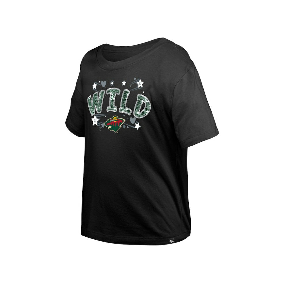 Minnesota Wild New Era Girl's Youth Flip Sequin T-Shirt Discount