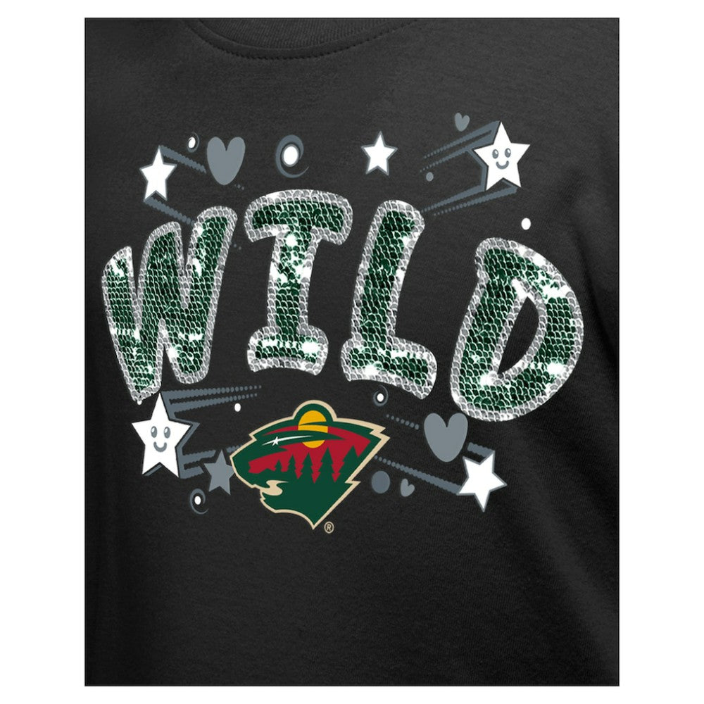 Minnesota Wild New Era Girl's Youth Flip Sequin T-Shirt Discount