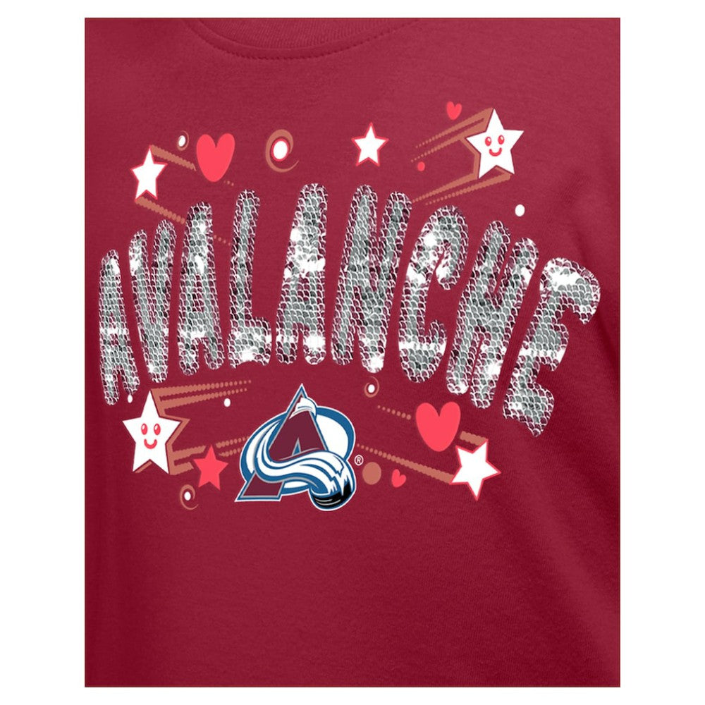 Colorado Avalanche New Era Girl's Youth Flip Sequin T-Shirt Discount