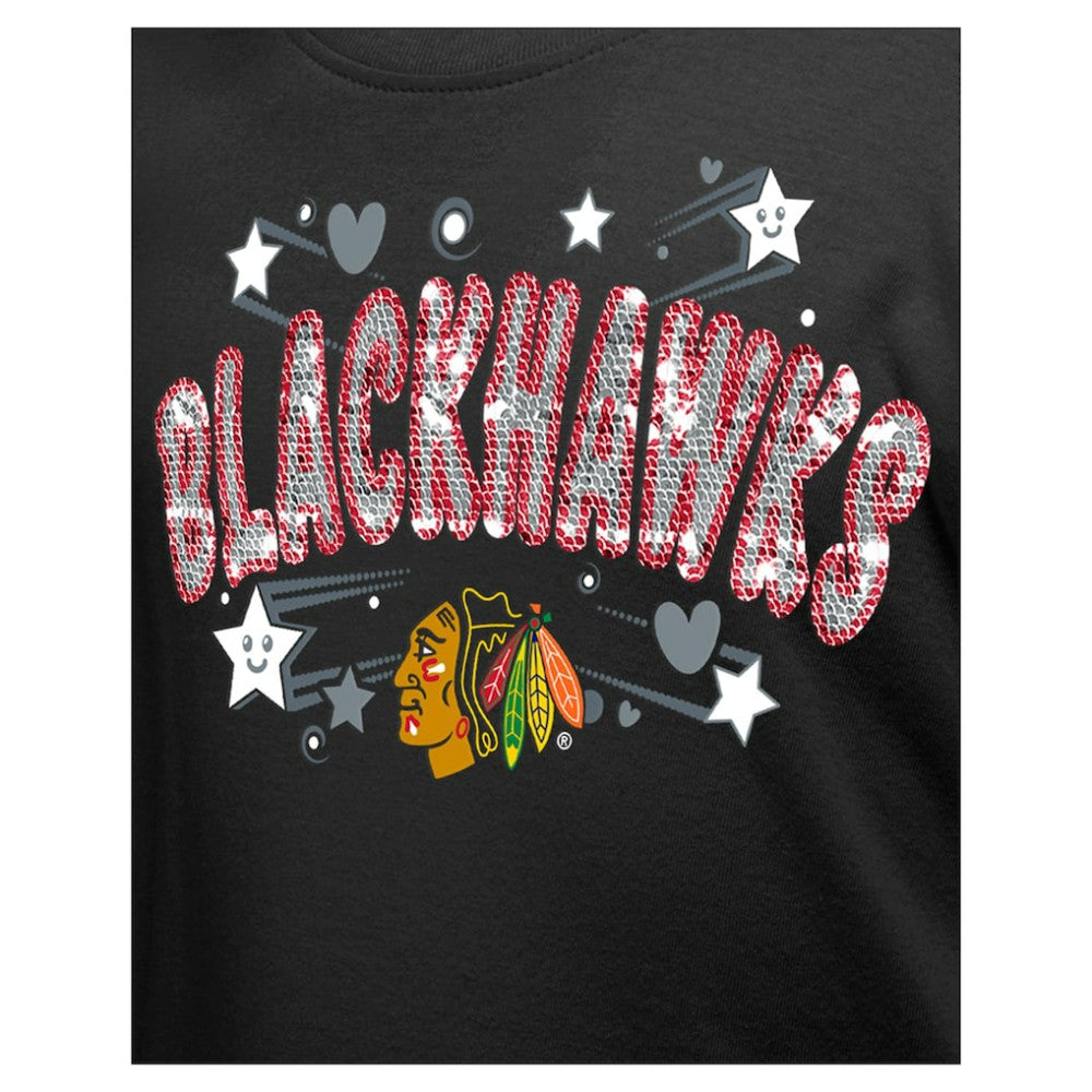 Chicago Blackhawks New Era Girl's Youth Flip Sequin T-Shirt Sale