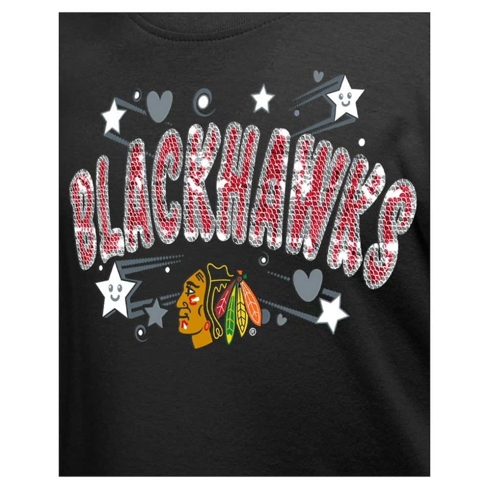 Chicago Blackhawks New Era Girl's Youth Flip Sequin T-Shirt Sale