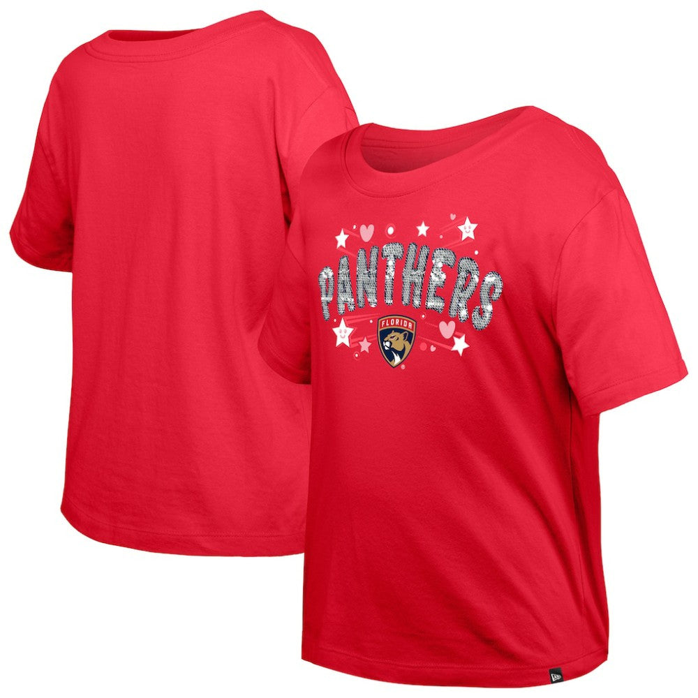 Florida Panthers New Era Girl's Youth Flip Sequin T-Shirt Discount