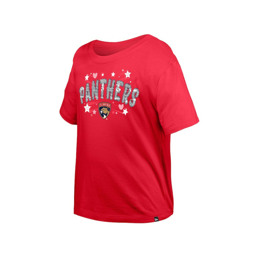 Florida Panthers New Era Girl's Youth Flip Sequin T-Shirt Discount