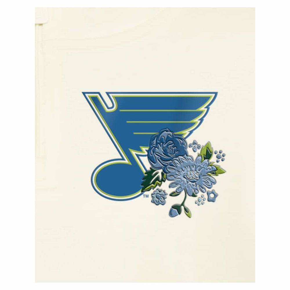St. Louis Blues New Era Women's Glam Game Quarter-Zip Cropped Floral Hoodie Pullover Online