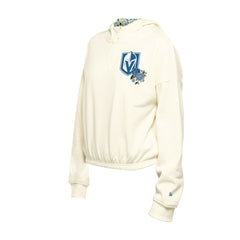 Vegas Golden Knights New Era Women's Glam Game Quarter-Zip Cropped Floral Hoodie Pullover Sale