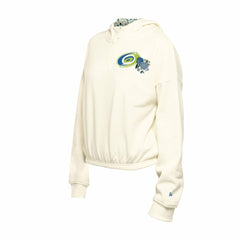 Carolina Hurricanes New Era Women's Glam Game Quarter-Zip Cropped Floral Hoodie Pullover Outlet