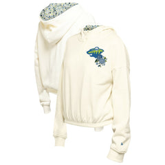 Minnesota Wild New Era Women's Glam Game Quarter-Zip Cropped Floral Hoodie Pullover Sale