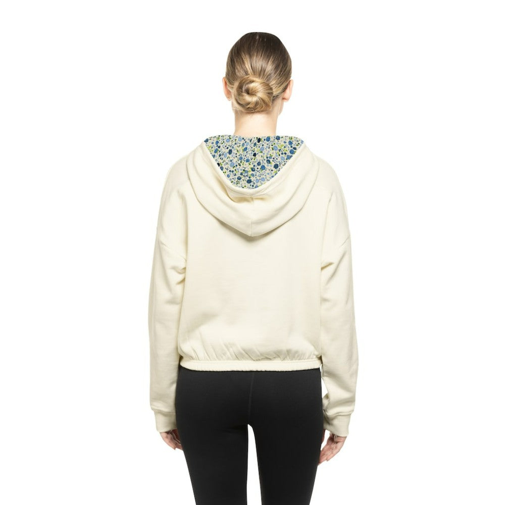 Minnesota Wild New Era Women's Glam Game Quarter-Zip Cropped Floral Hoodie Pullover Sale