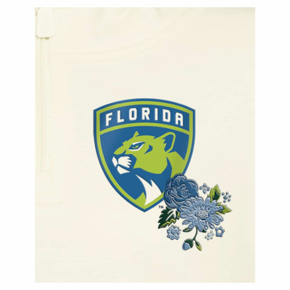 Florida Panthers New Era Women's Glam Game Quarter-Zip Cropped Floral Hoodie Pullover Discount