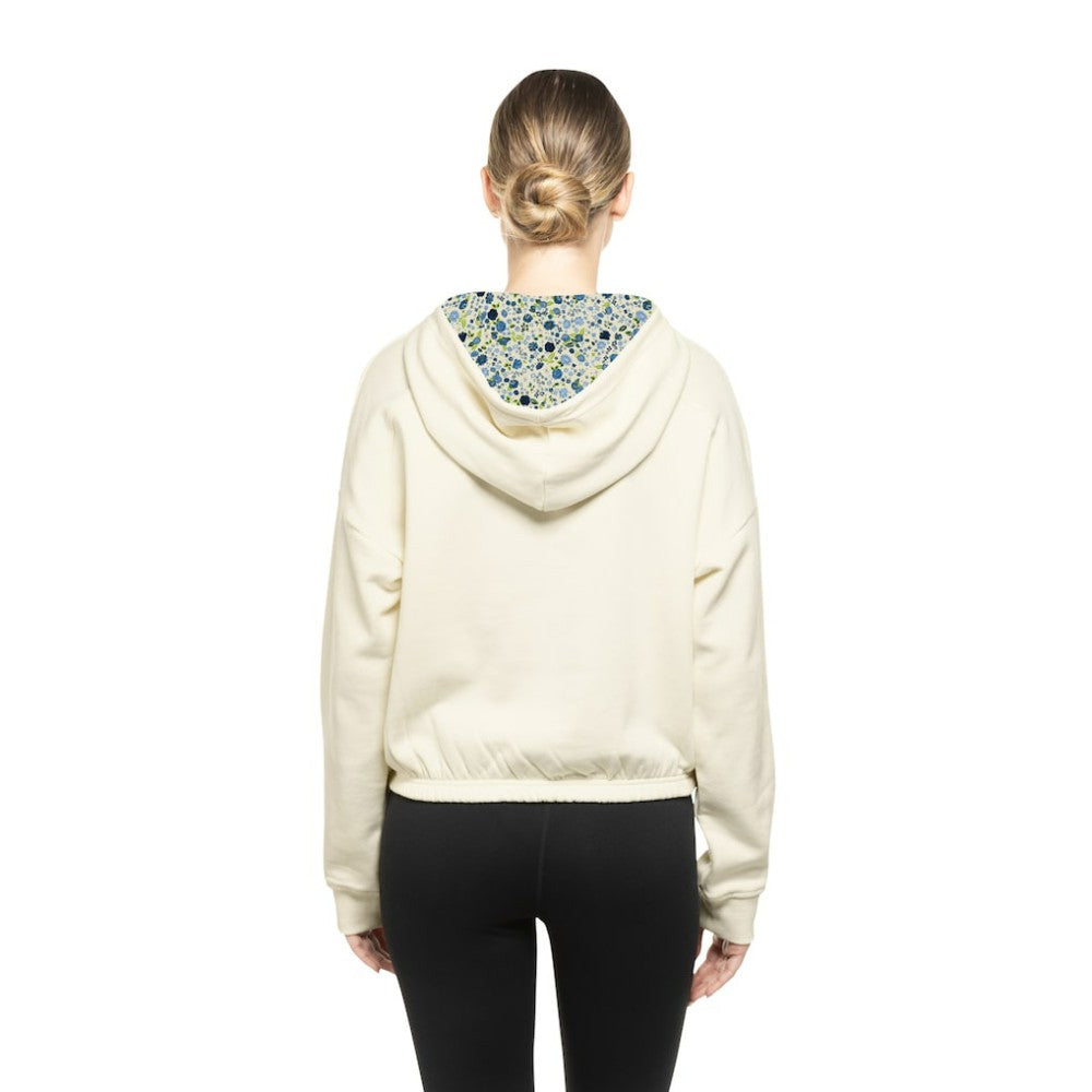 Boston Bruins New Era Women's Glam Game Quarter-Zip Cropped Floral Hoodie Pullover For Sale