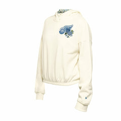 Detroit Red Wings New Era Women's Glam Game Quarter-Zip Cropped Floral Hoodie Pullover Outlet