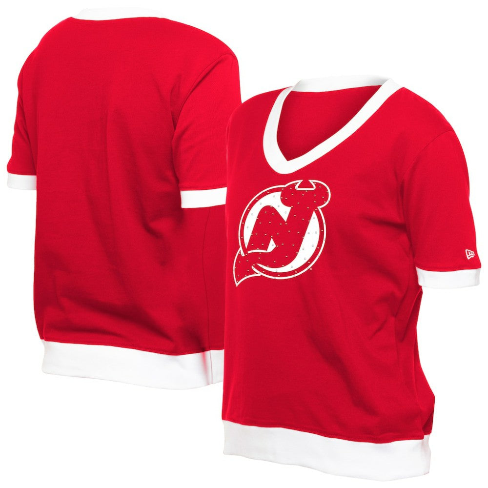 New Jersey Devils New Era Women's Game Day Rhinestuds T-Shirt Discount
