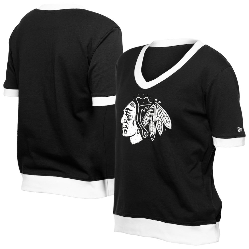 Chicago Blackhawks New Era Women's Game Day Rhinestuds T-Shirt Discount