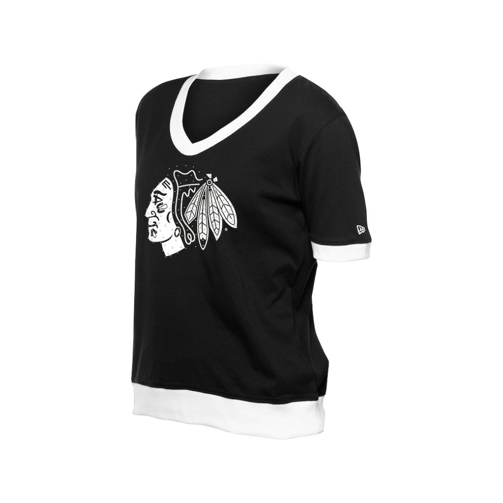 Chicago Blackhawks New Era Women's Game Day Rhinestuds T-Shirt Discount