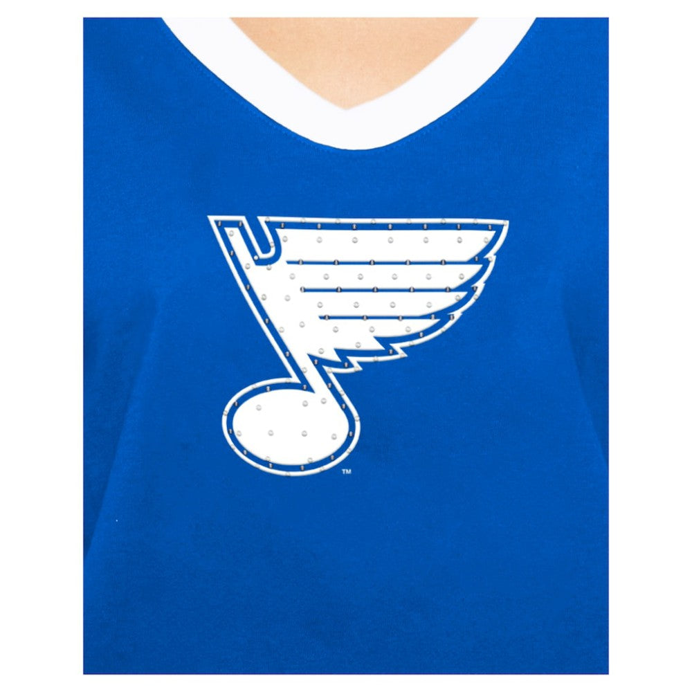 St. Louis Blues New Era Women's Game Day Rhinestuds T-Shirt Sale
