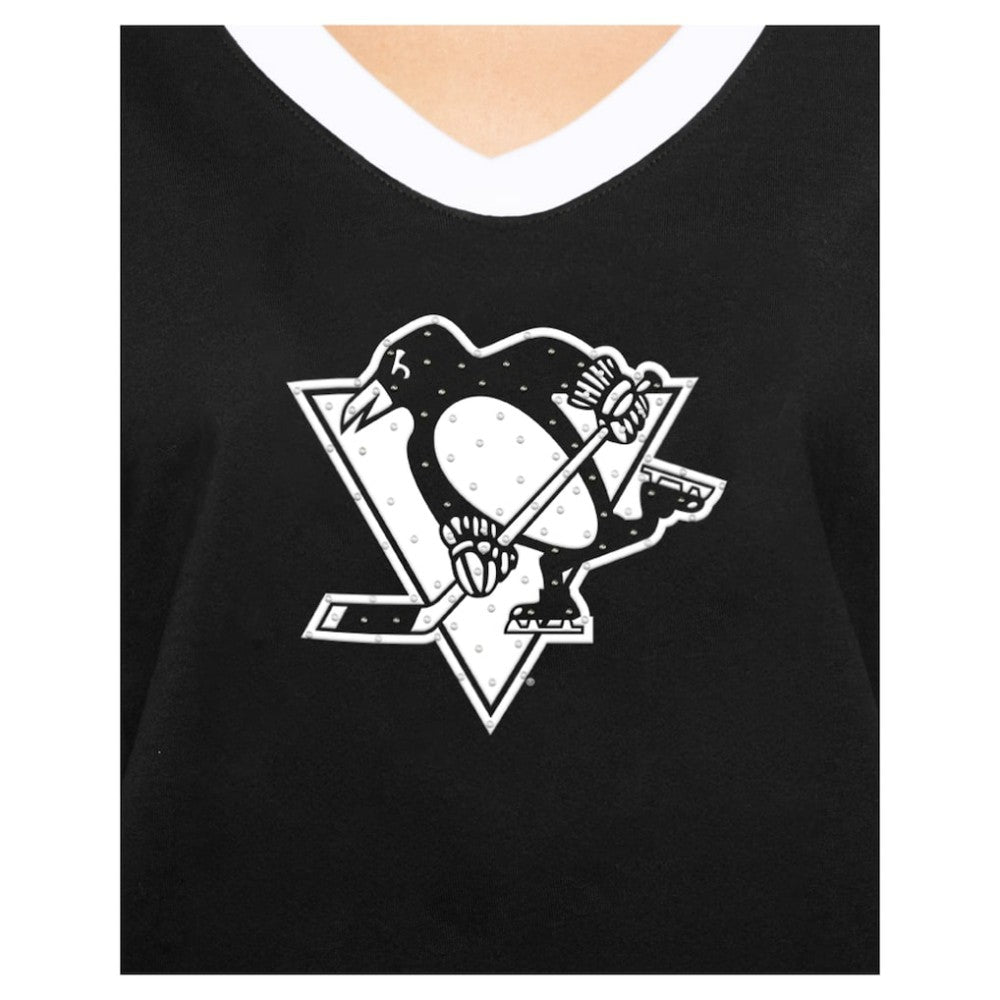 Pittsburgh Penguins New Era Women's Game Day Rhinestuds T-Shirt Sale