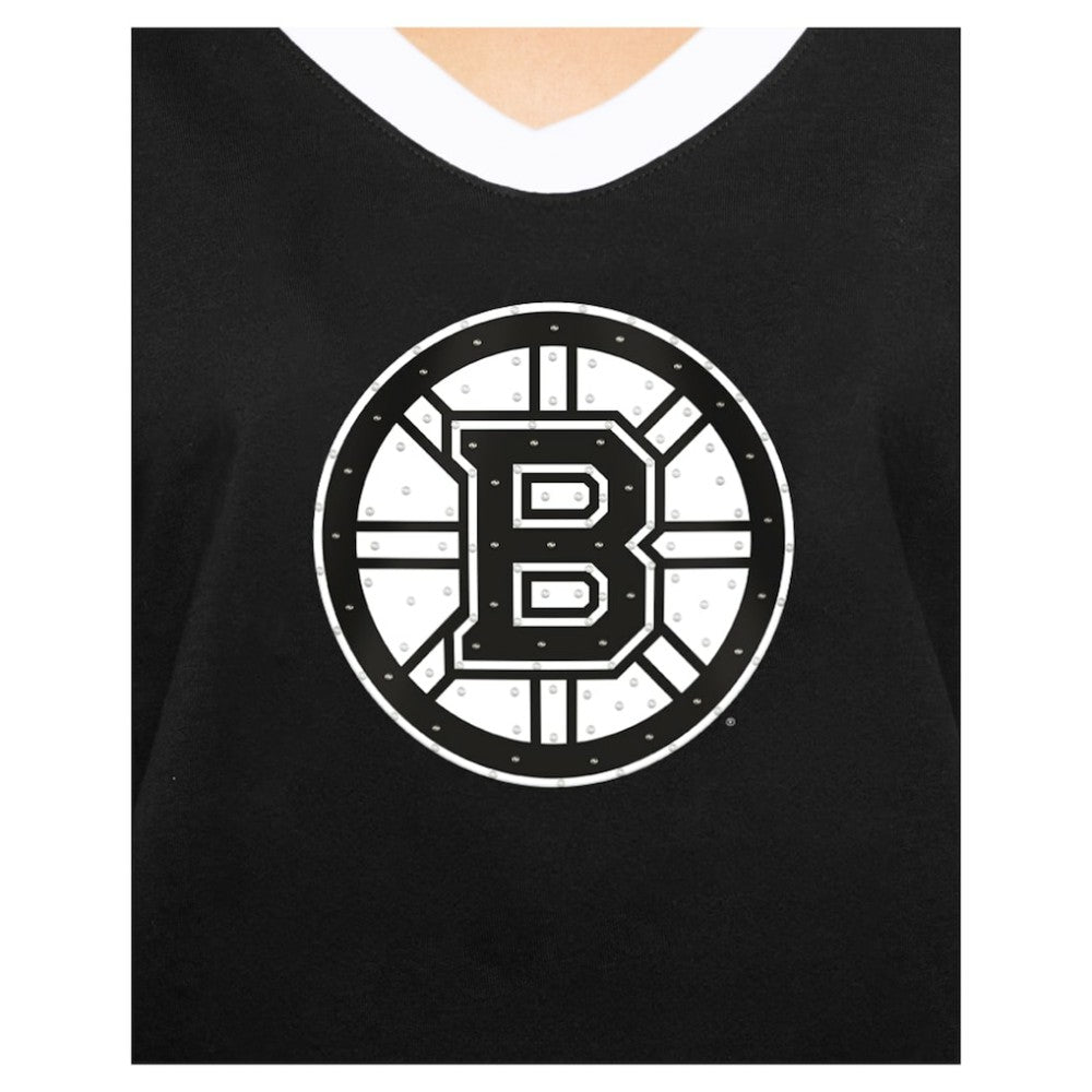 Boston Bruins New Era Women's Game Day Rhinestuds T-Shirt Online