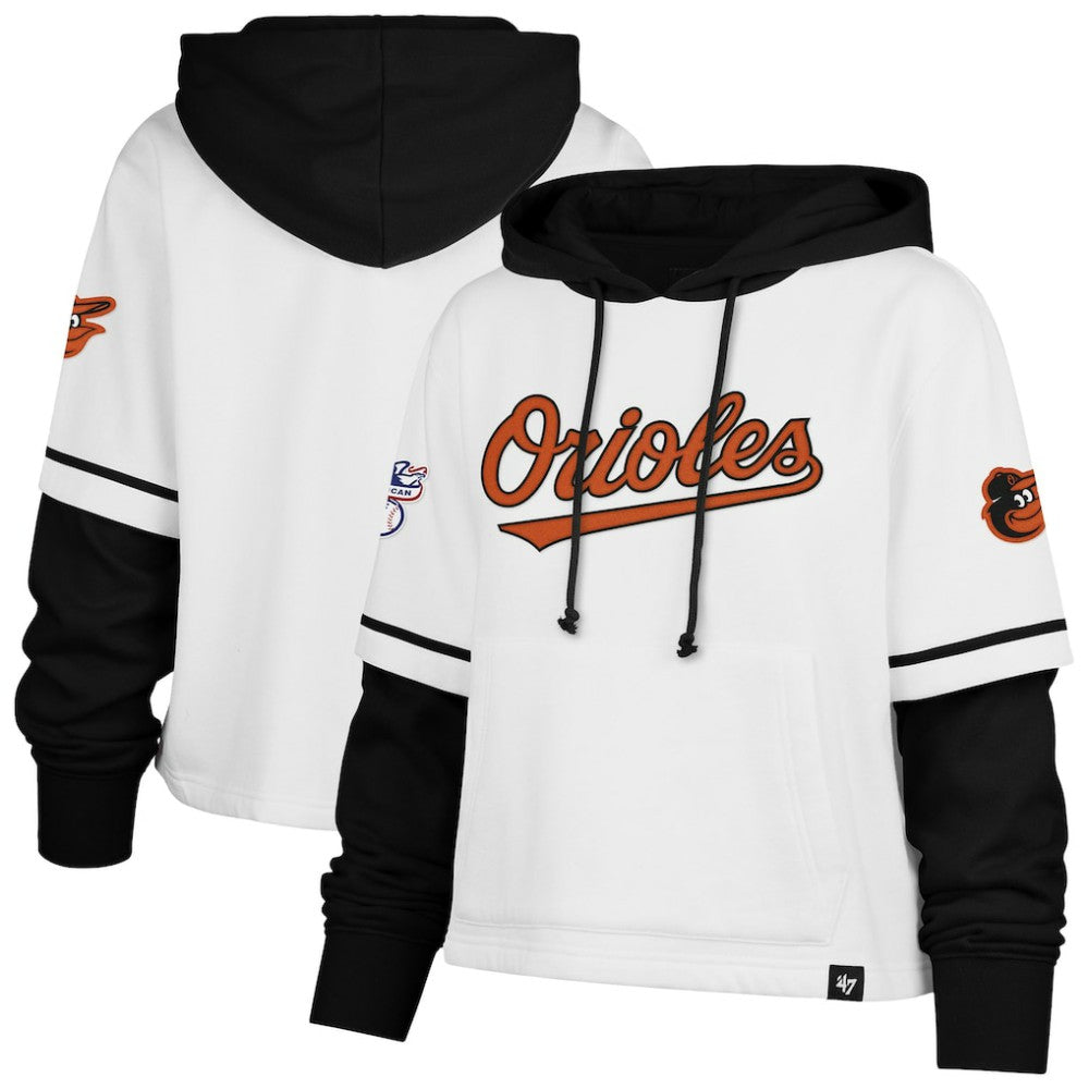 Baltimore Orioles '47 Women's Trifecta Shortstop Cropped Pullover Hoodie | MLB Near me