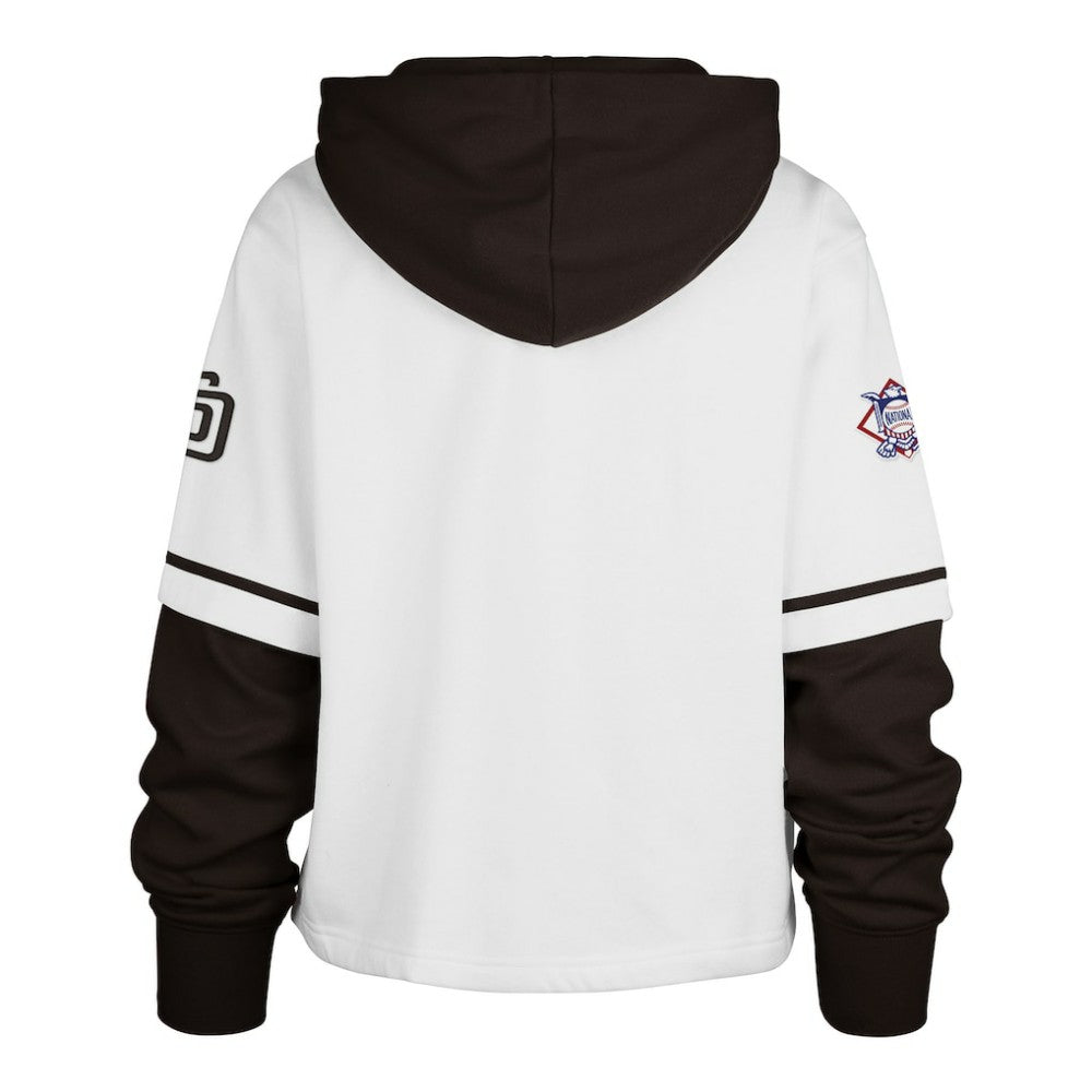 San Diego Padres '47 Women's Trifecta Shortstop Cropped Pullover Hoodie | MLB On Sale