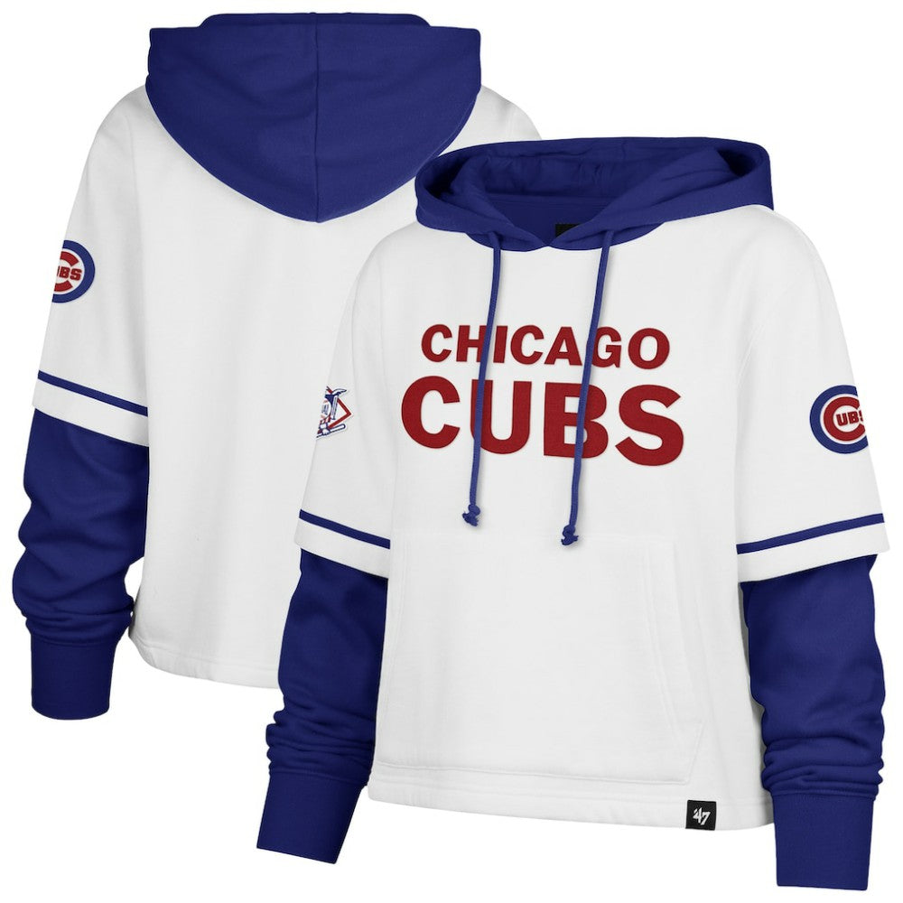 Chicago Cubs '47 Women's Trifecta Shortstop Cropped Pullover Hoodie | MLB Sale