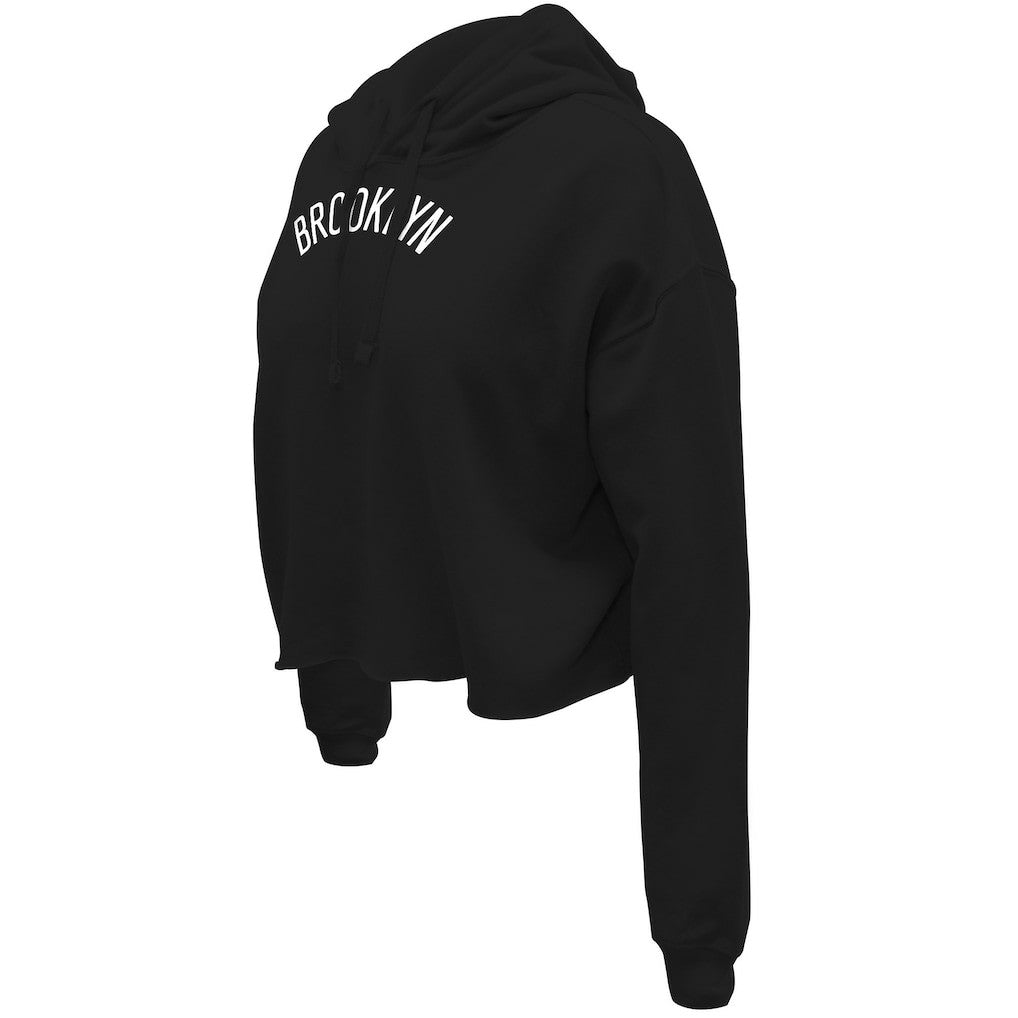 Brooklyn Nets Stadium Essentials Women's Origins Script Cropped Pullover Hoodie Online