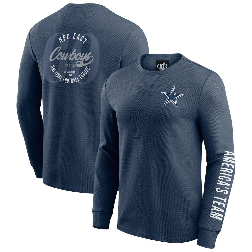 Dallas Cowboys Fanatics Darius Rucker Collection Washed Waffle-Knit Long Sleeve T-Shirt