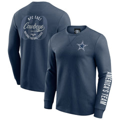 Dallas Cowboys Fanatics Darius Rucker Collection Washed Waffle-Knit Long Sleeve T-Shirt