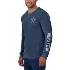 Dallas Cowboys Fanatics Darius Rucker Collection Washed Waffle-Knit Long Sleeve T-Shirt